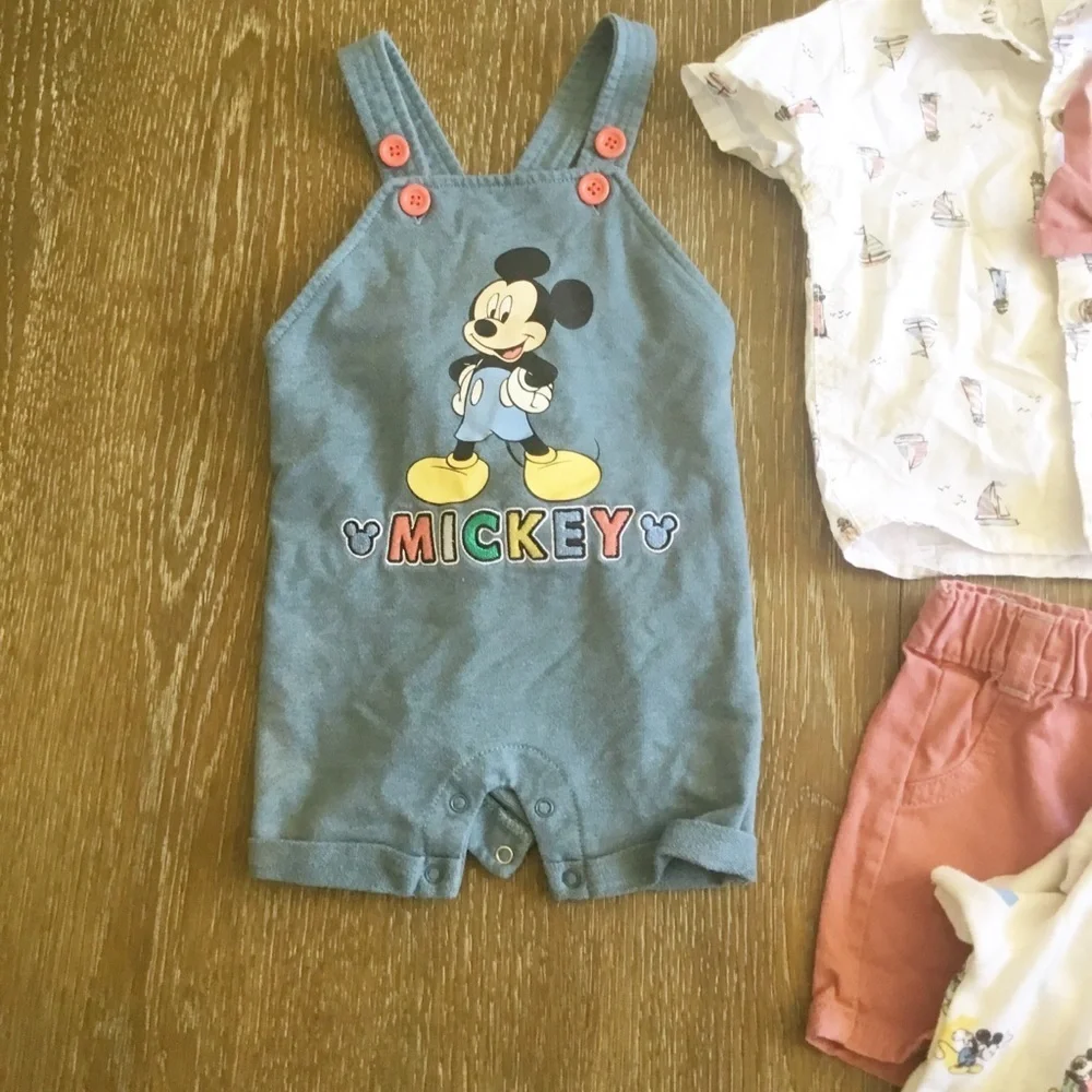 Little Lad Boats Outfits Mickey 6-9 12 Months 0-6 Pumpkin Outfit Overalls